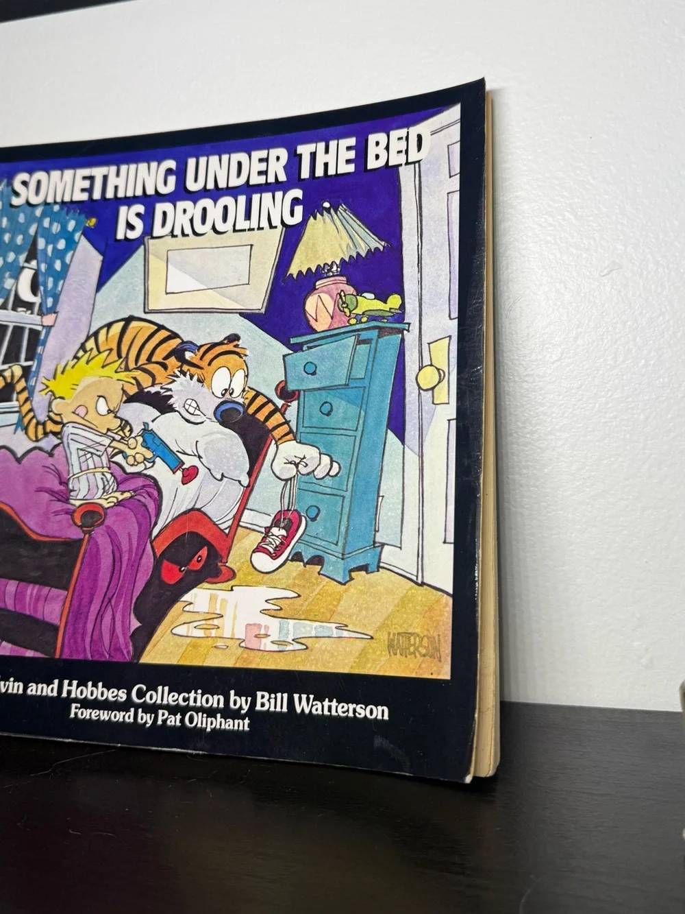 New Vintage 1988 Calvin & Hobbes Something Under The Bed Is Drooling Book